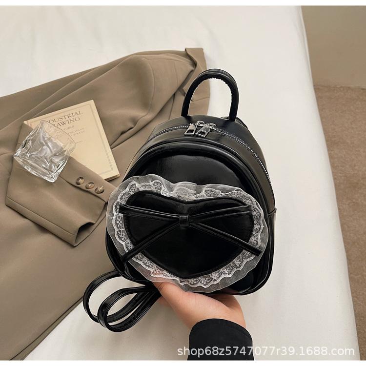 Fashion New Bow Korean Lace Love Sweet Bag 2025 Student Large Capacity Handbag Backpack