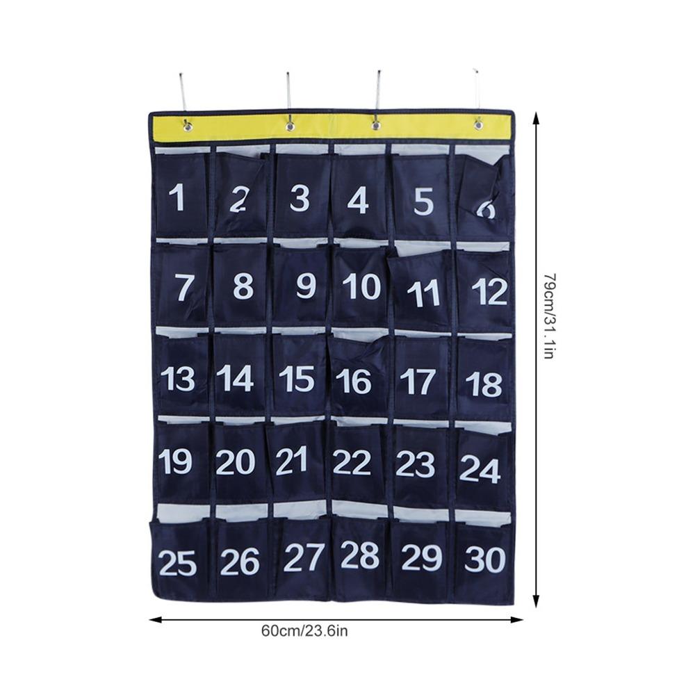 Navy Blue Wall Hanging Storage Bag Durable Phone Holder Hanging Organizer  Classroom