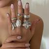 Fashionable Adjustable Flower Rings Set With Stylish Pearls Highlight Accessory for Women’s Everyday And Party Looks