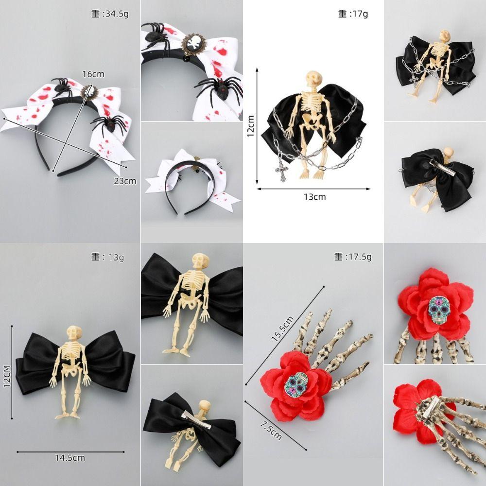 Headband Bloodstained Veil Gothic Halloween Skull Headband Horrible Skull Head Choker  Cosplay
