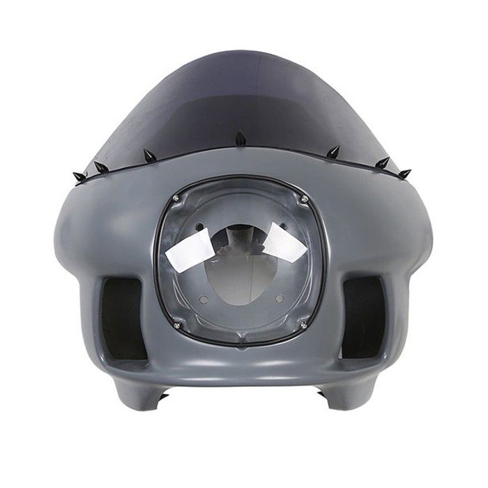 Carénage avant - Harley-Davidson Dyna 2006-2017 - Pare-brise teinté - Support phare 7" - Cache phare non peint