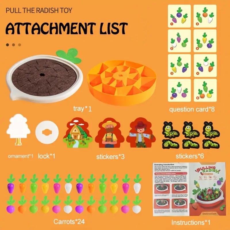 

24 шт. забавная игрушка для сбора урожая моркови, игра на память, классификация цветов, соответствующие развивающие игрушки, для детей 3, 4, 5, 6 лет