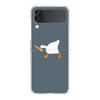 Cartoon Cute Goose Duck Game For Samsung Galaxy Z Flip 3 4 5 Hard Folding Clear PC Phone Case For Samsung Z Flip3 Cover Bumper