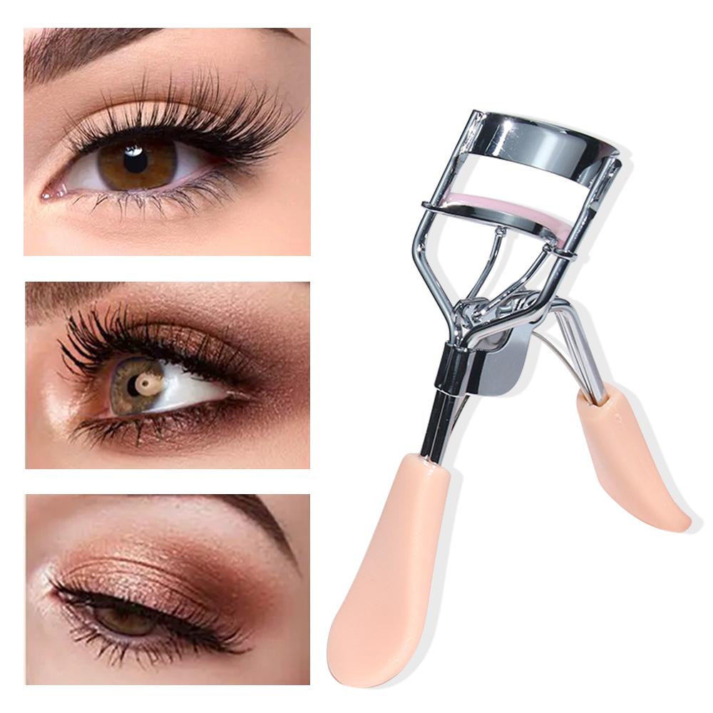 Wimpernzange mit Wimpernkamm, Professionelle Wimpernzange, Make-Up-Tool, Lash Curler, Inkl. zusätzlichem Gummi-Ersatzpad