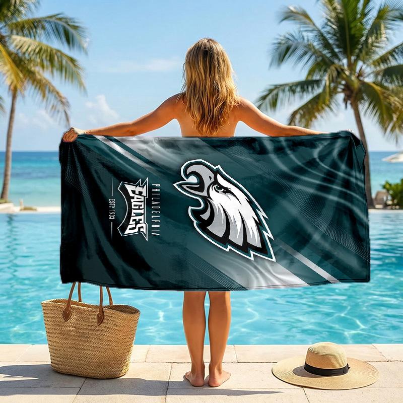Philadelphia Eagles Fashion Beach Towel Portable Soft Quick Dry Towel For Swimming Camping Holiday Use