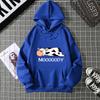Street Womans Hoodies Kawaii Spotted Cow Printing Sweatshirts Breathable Loose Fleece Warm Pullovers Autumn Winter Sportswear