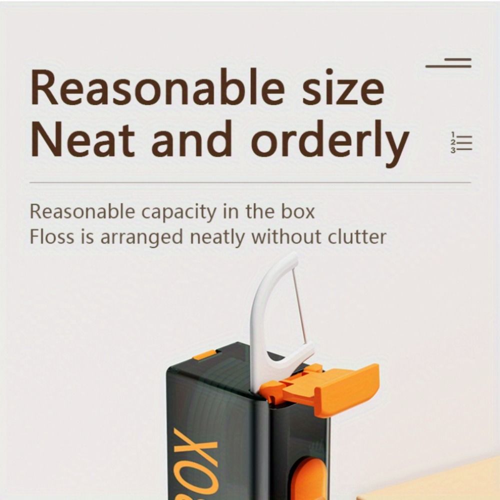 Mini Automatic Pop-Up Dental Floss Box Reusable Dustproof Dental Floss Pick Dispenser Automatic Pop-Up Mirror Design