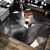 1pc Anime Cartoon Design Office Chair Mat - Black Swirls and Circles Pattern, Non-Slip Carpet for Home Decor, Suitable for Office, Living Room, Bedroo