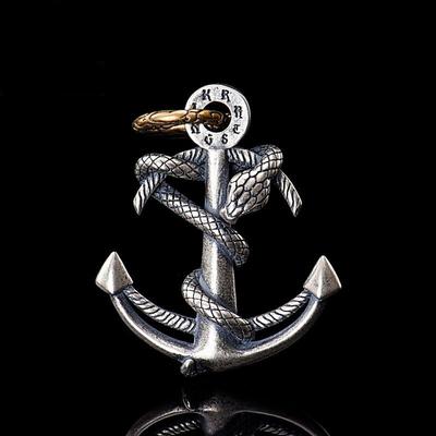 New Hot Selling Stylish and Personalized Men Snake Anchor Pendant Necklace