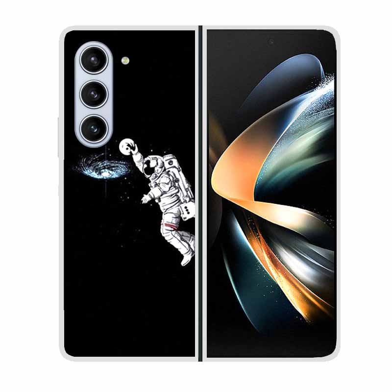 For Samsung Galaxy Fold 6 Case Cool Space Animal Clear Hard Phone Cases for Galaxy Z Fold6 5G 2024 Back Cover Zfold6 Shells Capa