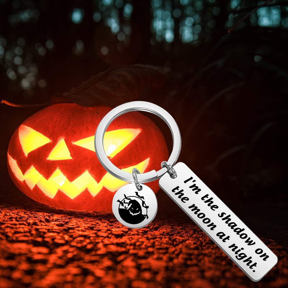 I'm The Shadow On The Moon Stainless Steel Keychain Halloween Theme Design Fashion Keyring Practical Party Gift