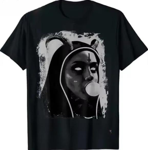 HOT SALE Evil Dark Style Wicked Occult Satanic Nun Gothic Tattoo Lilith Witch Pagan T-Shirt Size S-4XL Hot Sale 2025 Summer