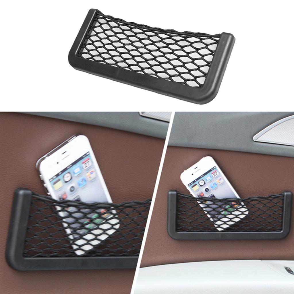 Car Net   Storage Bag Seat Side Back Storage Net Bag Phone Holder     1pcs