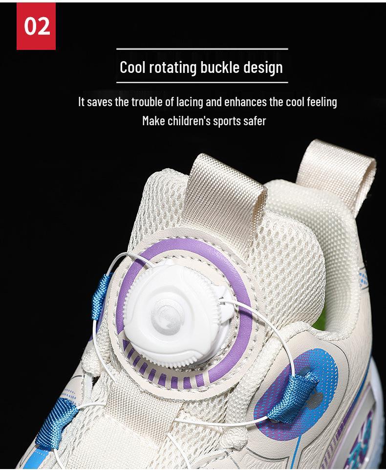 Kids' 2025 Spring/Autumn Basketball Shoes: Non-Slip, Rotary Button, Boys' Training Sneakers for Middle/Big Kids