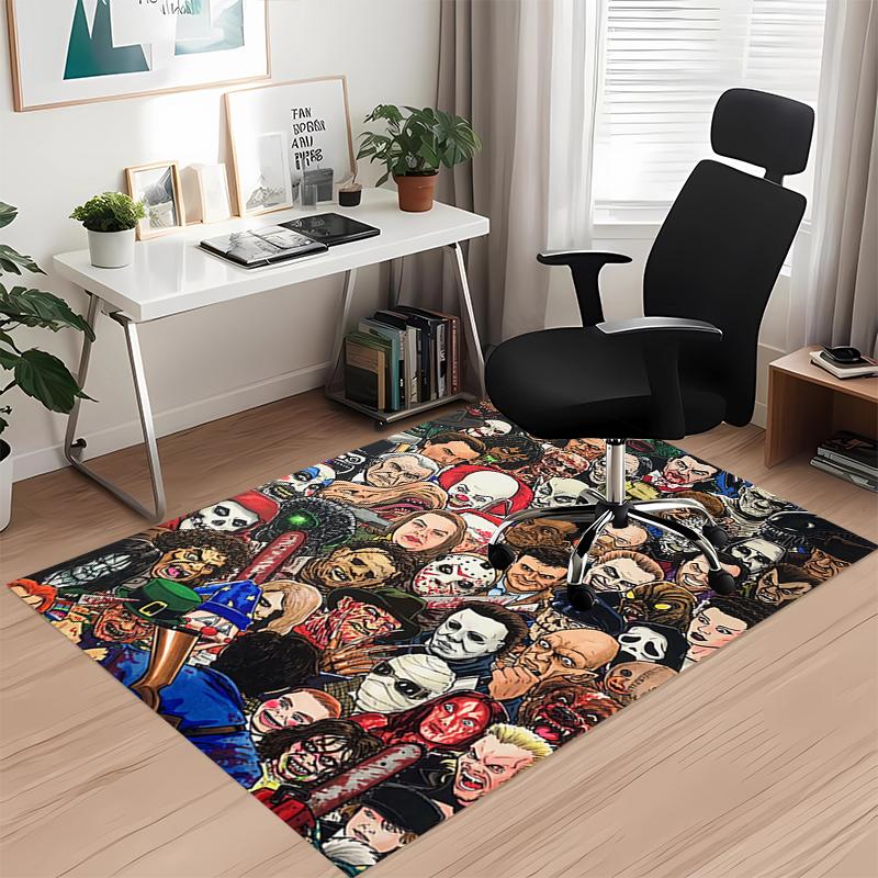 Halloween Horror Printed Carpet, for Office Chair Living Room Bedroom Kitchen Room Decor Gifts.