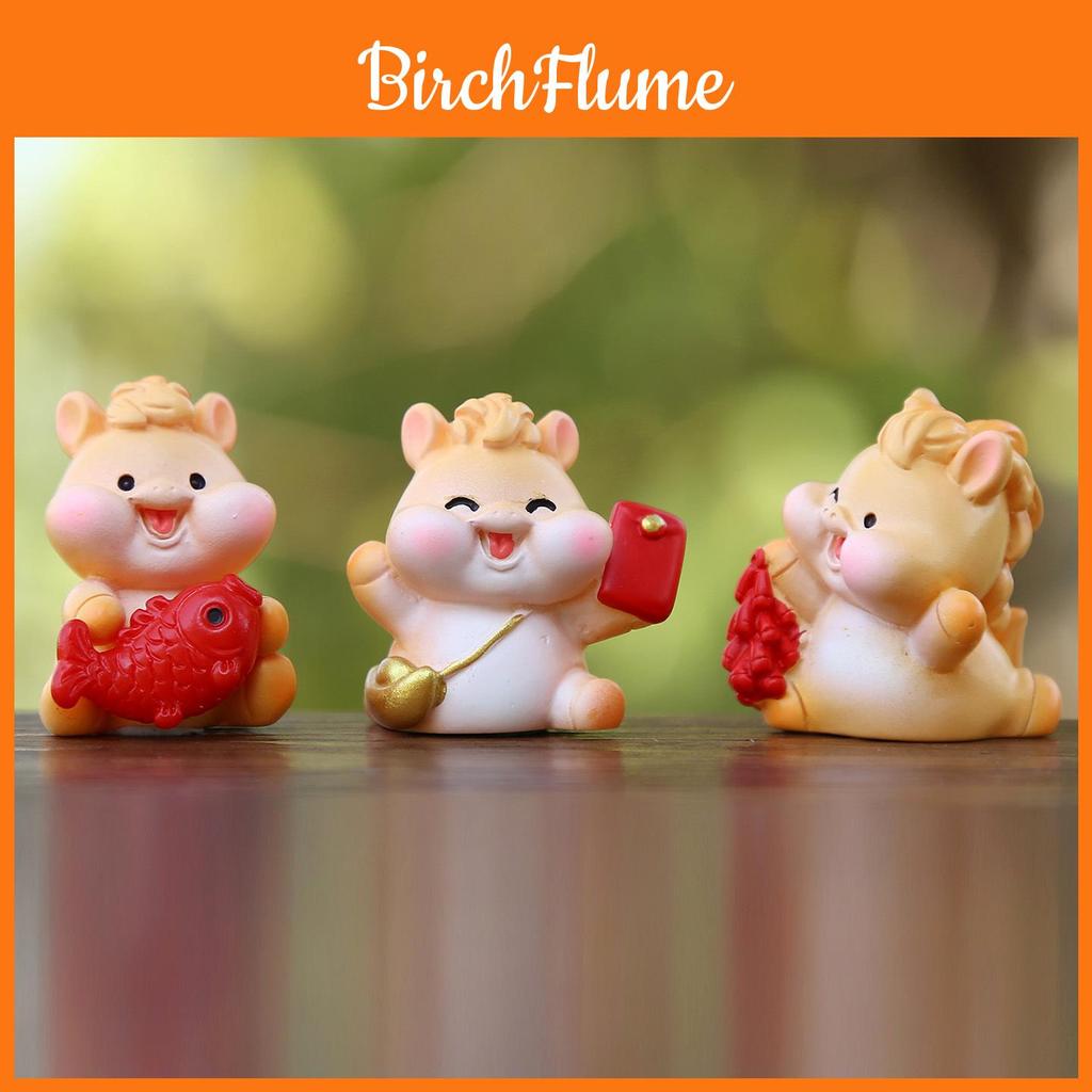 New Year Zodiac Resin Pony Figurine With Creative Design For Festive Gift And Collectible