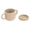 Baby Lernen Trinkbecher Silikon Doppelgriff Design Einfache Reinigung Auslaufsicher Kleinkind Trainingsbecher Khaki