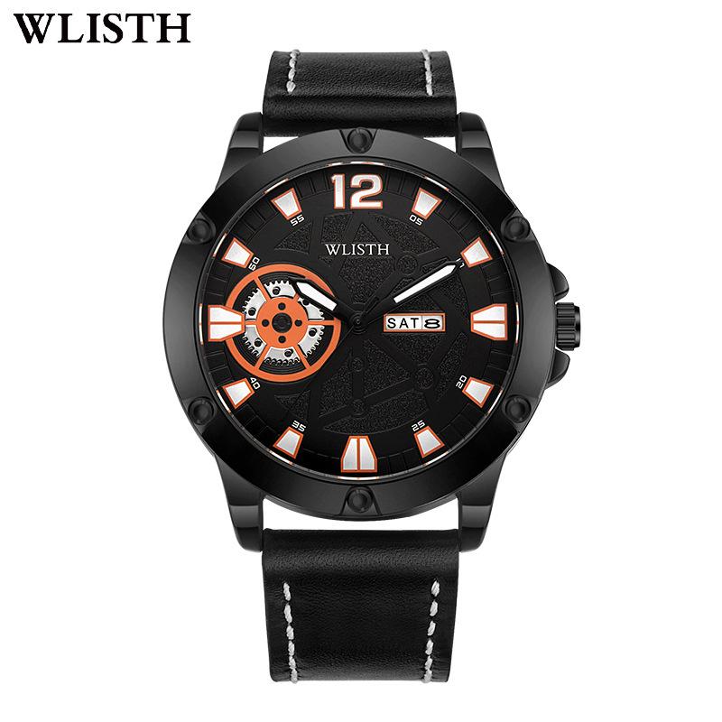 

New Top Brand Business Casual Men s Watch Digital Double Calendar Waterproof Belt Quartz Watch