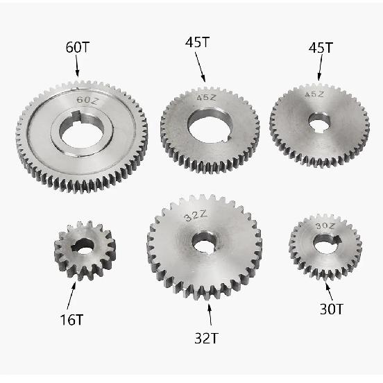 6pcs Change Gear Set SIEG X1& SX1&JET JMD-1&SOGI S1-16&Compact 1&Clarke CMD10 Lathe Metal Exchange Gear