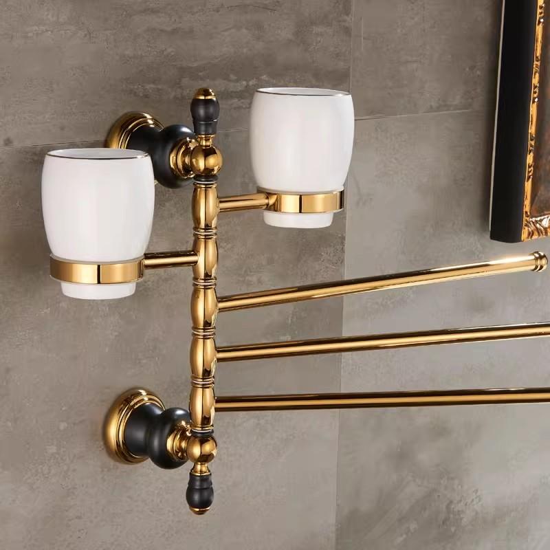 Brass Jade Towel Rack Gold Bathroom Shelf,Soap Holder Towel Rods,Towel Hanger Paper holder,Toilet Brush Holder Bathroom Hardware