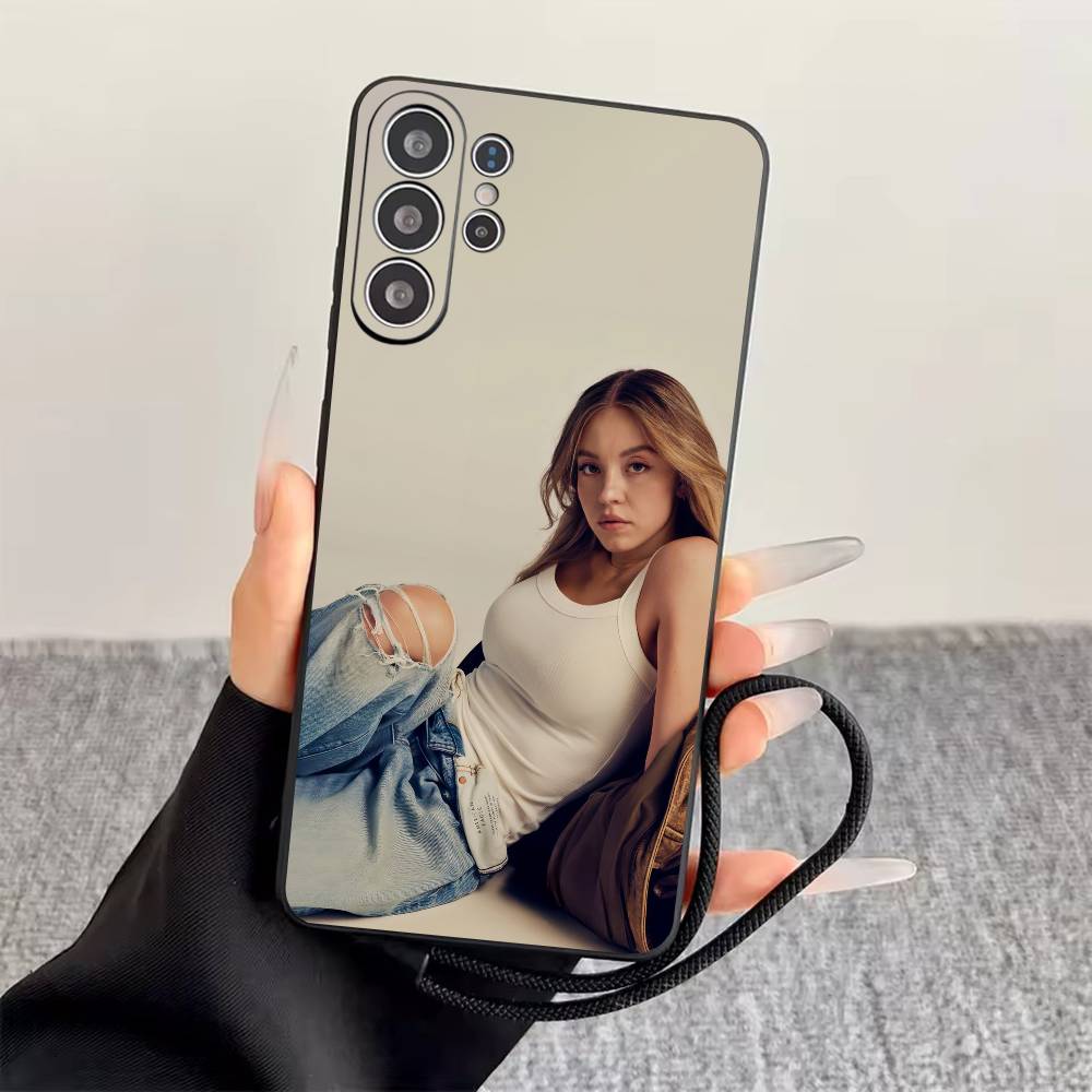 

S-Sydney Sweeney Phone Case For Samsung S25,S24,S21,S22,S23,S30,Ultra,S20,Plus,Fe,Soft Silicone Black Cover Samsung S235G