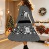 Halloween Women's Floral Print Midi Dress A Line Dress Vacation Casual Daily Regular Fit  Long Sleeve V Neck Black  Spring Fall