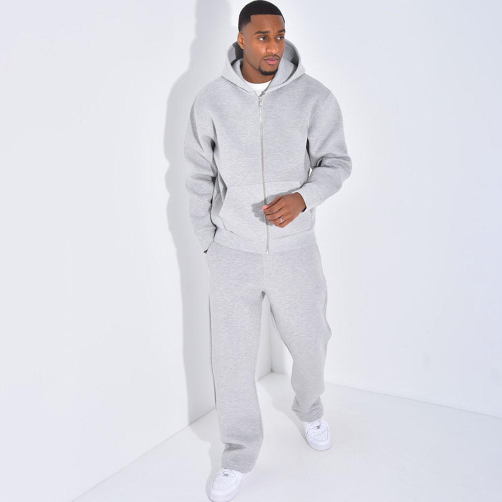 Set Streetwear Hip Hop Americano: Felpa con cappuccio e pantaloni della tuta tinta unita larghi