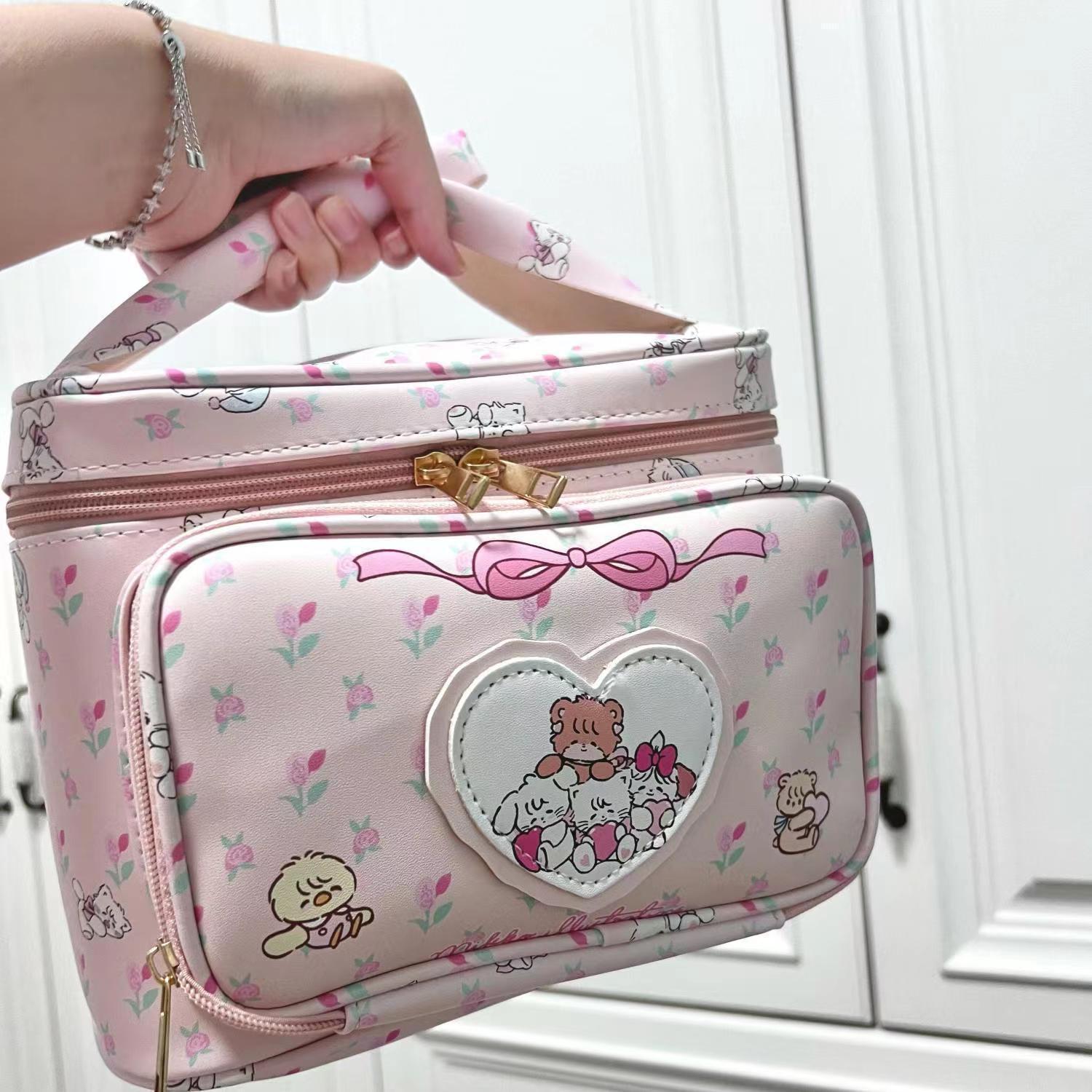 

Зимняя косметичка большой вместимости - Модная, Универсальная, С милым мультяшным принтом, Минималистичный стиль