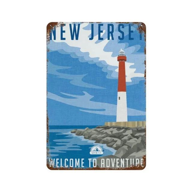 Vintage City View Metal Tin Signs  Landscape Plaque Wall Decoration Posters for Man Cave Home Cafe Garden Club Bar  Iron Pain