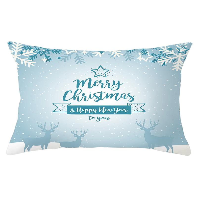 Christmas Series Peach Skin Waist Pillowcase Rectangular Sofa Cushion Cover Bedside Pillowcase Home
