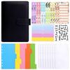 A6 Macaron PU Leather Zipper Budget Notebook with Detachable Loose-Leaf Pages