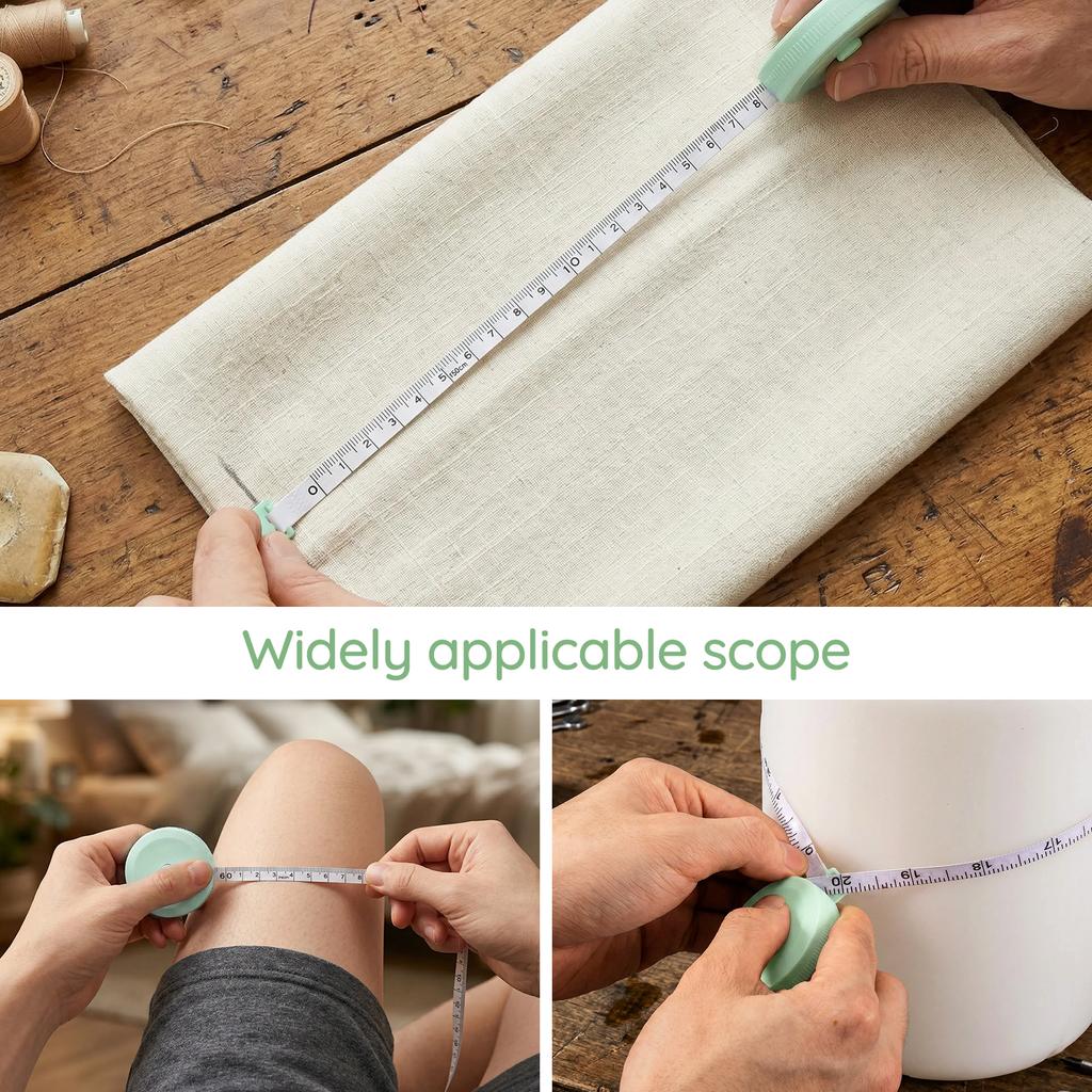 150cm Doublesided Soft Measuring Tape Metric Imperial Flexible Ruler Mini Retractable Measuring Tape for Fabric Sewing Furniture