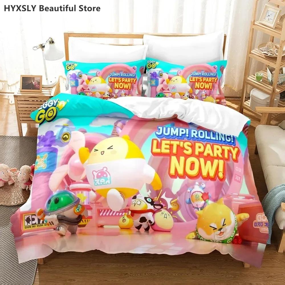 Eggy Party Sängkläder Set Örngott Enkel Twin Full Queen King Barn Sänglinne 3D-tryckt Spel Eggy Påslakan