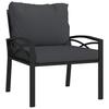 Garden Chair with Grey Cushions 68 X 76 X 79 Cm Steel