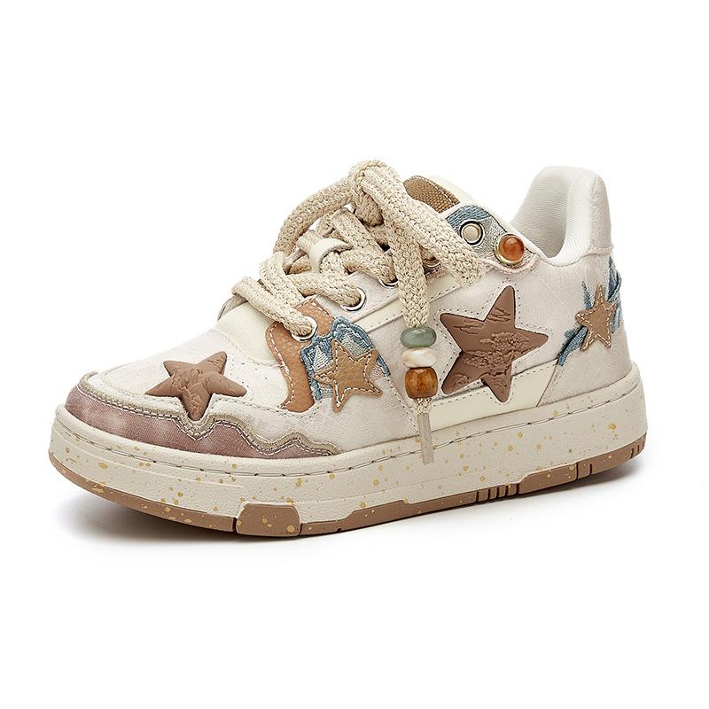 2025 spring and summer new Qingming Shanghe map star fashion versatile board shoes men and women couples with the same style Guochao