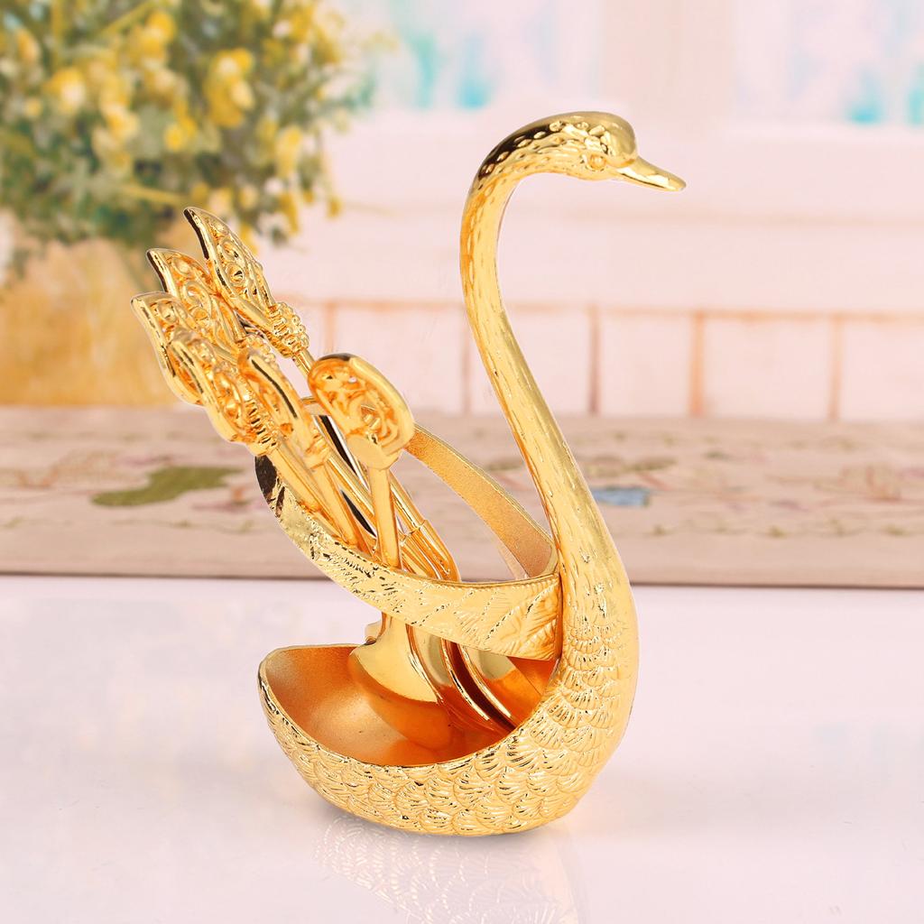 Coffee Spoon Holder Elegant   Zinc Alloy EmNaBossment Design Glossy Bright Color Mirror Polish Coffee Stirrers Holder