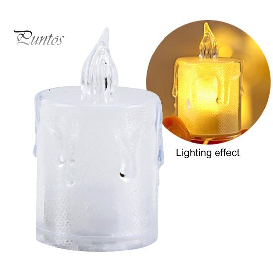 24 st genomskinlig elektronisk ljuslampa flimrande hög ljusstyrka Batteridriven stationär mini flamlöst ljus LED nattljus Födelsedagspresent