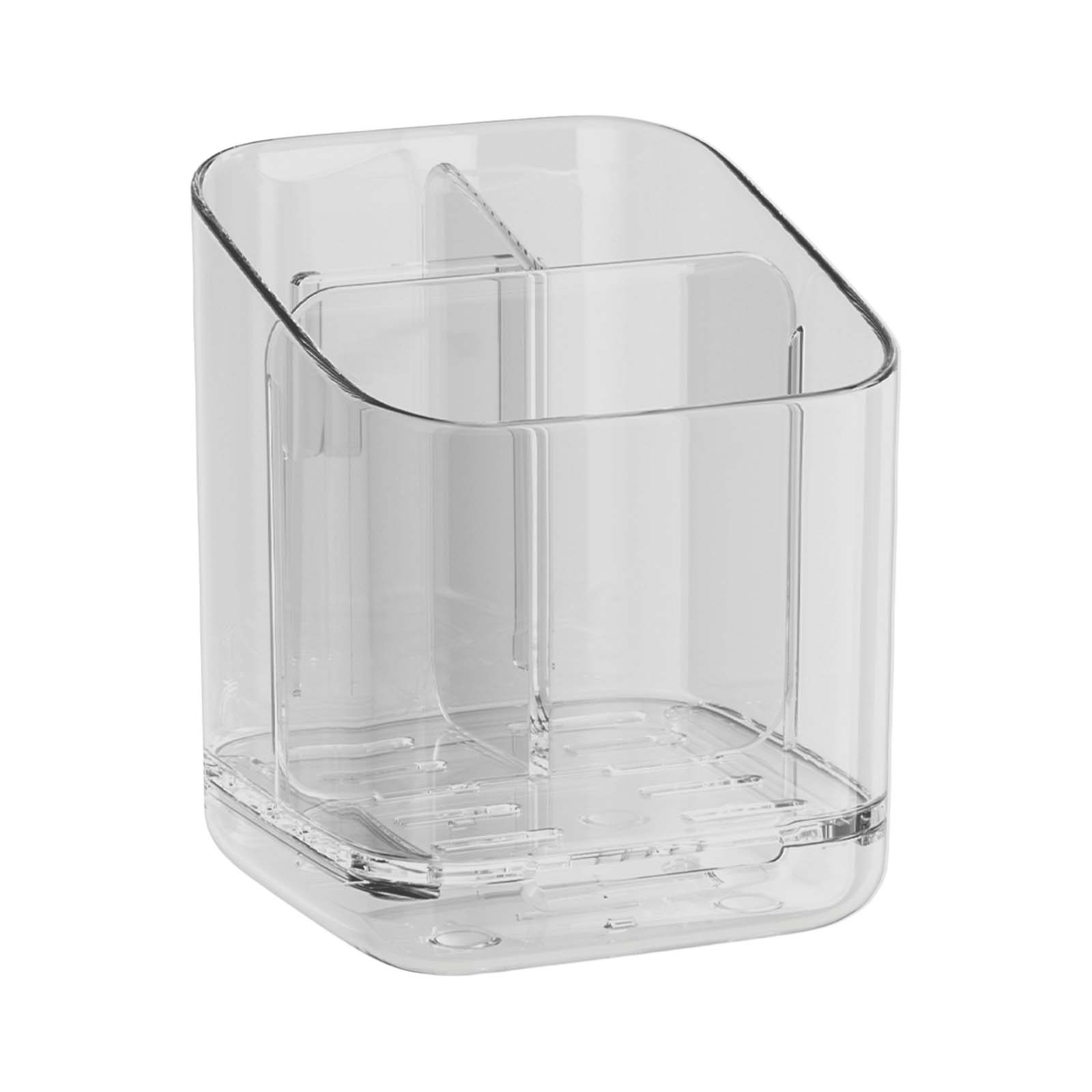 

Держатель для зубных щеток с поддоном, настенный, неперфорированная полка для хранения в ванной комнате, хранение зубной пасты One Size светло-серый