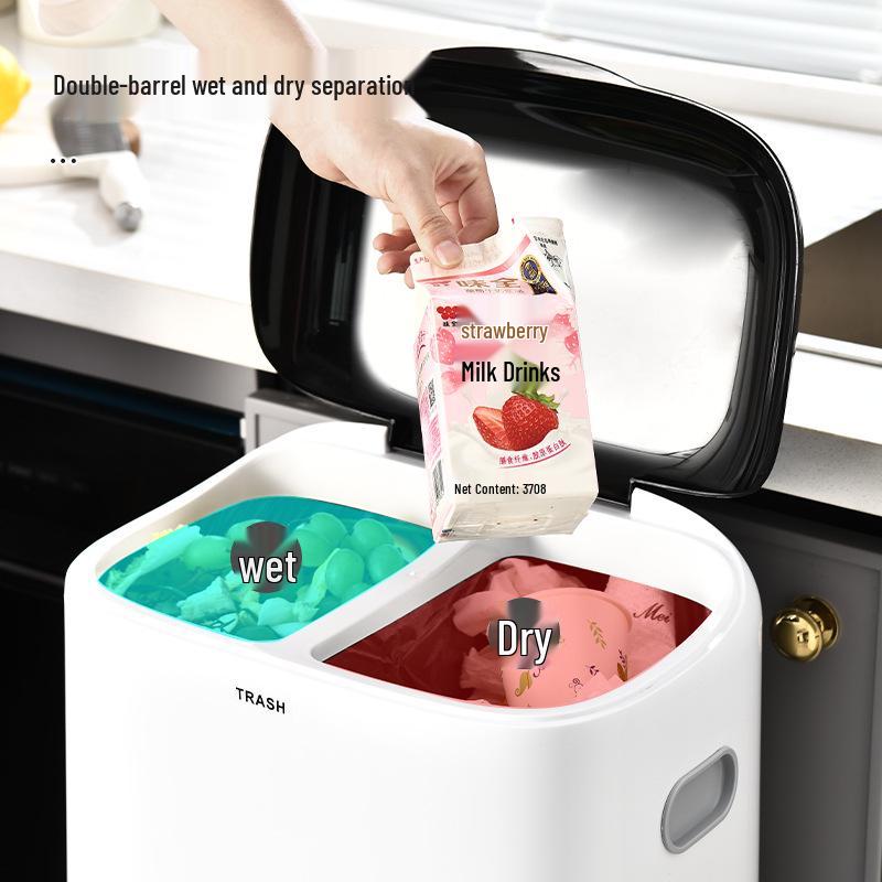 Premium Kitchen Trash Can with Lid, Pedal, and Waste Sorting