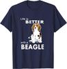 Life Is Better with a Beagle Graphic Tee Breathable Cotton Short Sleeve TShirt for Casual Wear