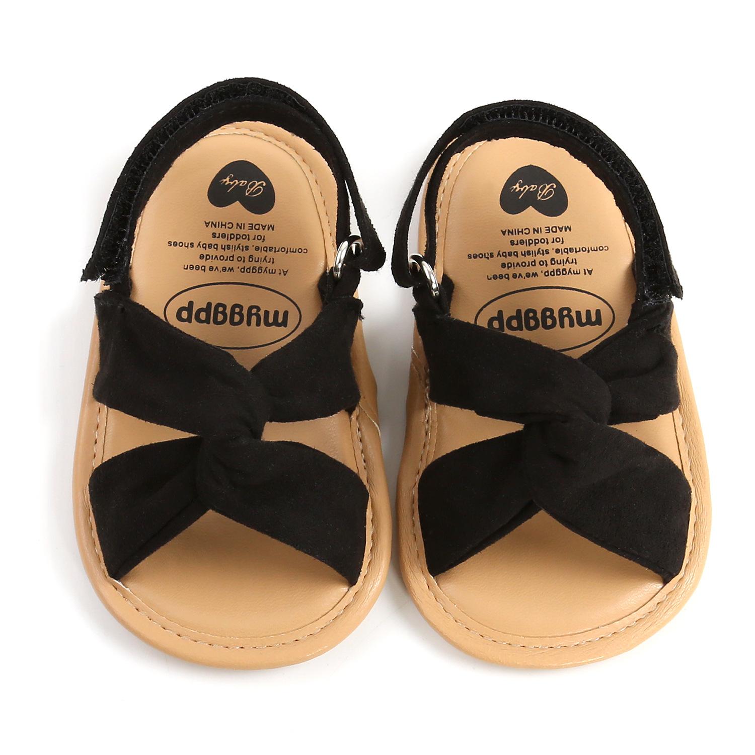 

Детские сандалии Summer Kinder Freizeit schuhe Kleinkind weiche Sohle First Walker Kind Bowknot Sandalen Anti-Rutsch-Baby Wanders chuh 11cm чёрный
