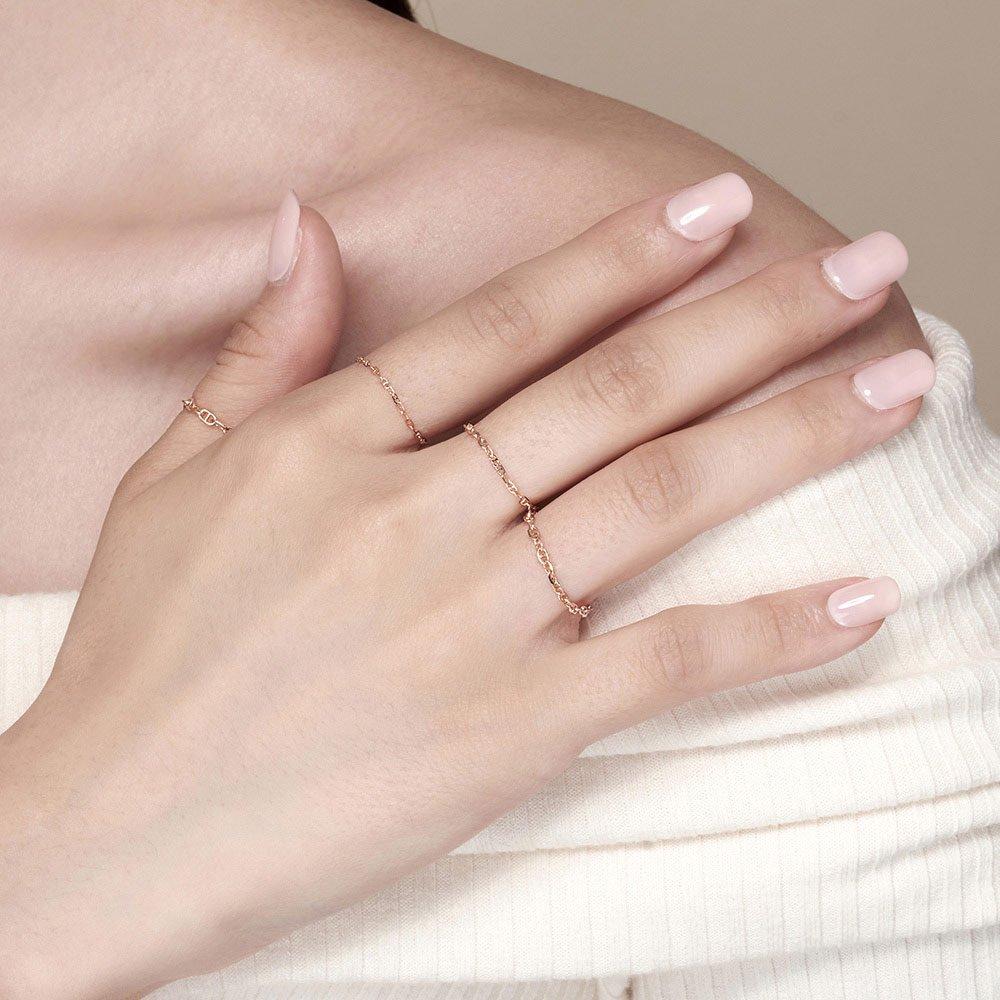 14K Chain Ring Layered Ring Each Ladder (Small)