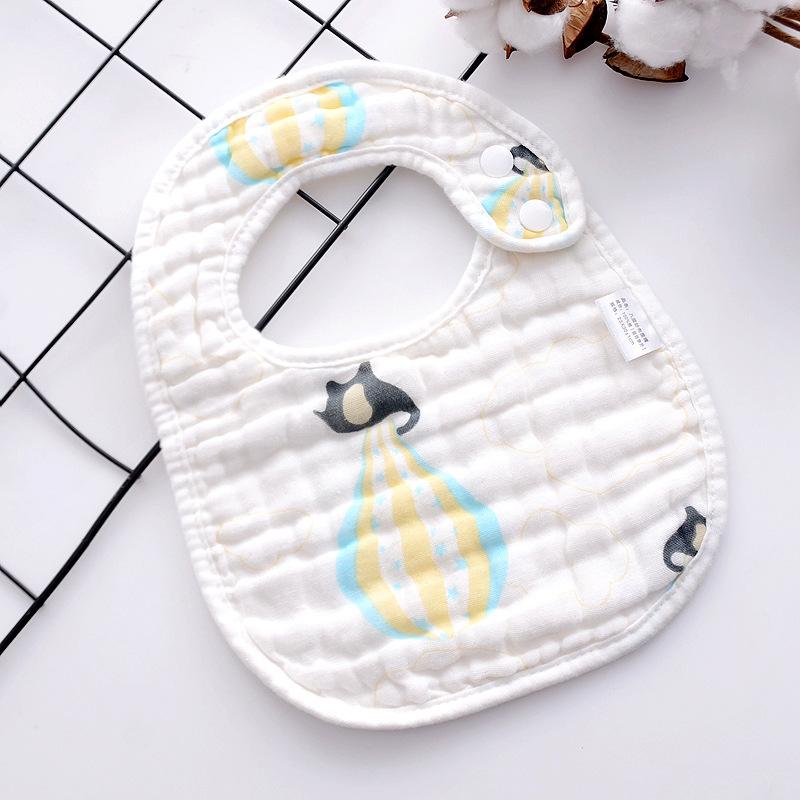 8 Layer Gauze U Shaped Baby Bibs Thickened Cotton Printed Saliva Towel High Absorbency Infant Drool Bib 27*20