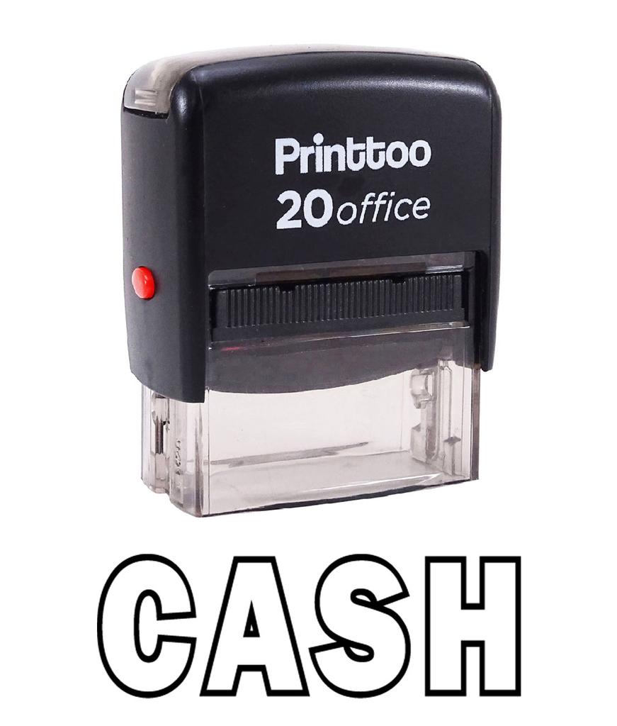 Printtoo Rubber Stamp Office Stationary CASH Self Inking Custom Stamp-Black