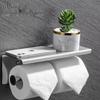 K10 304 Stainless Steel Toilet Paper Holder with Phone Shelf