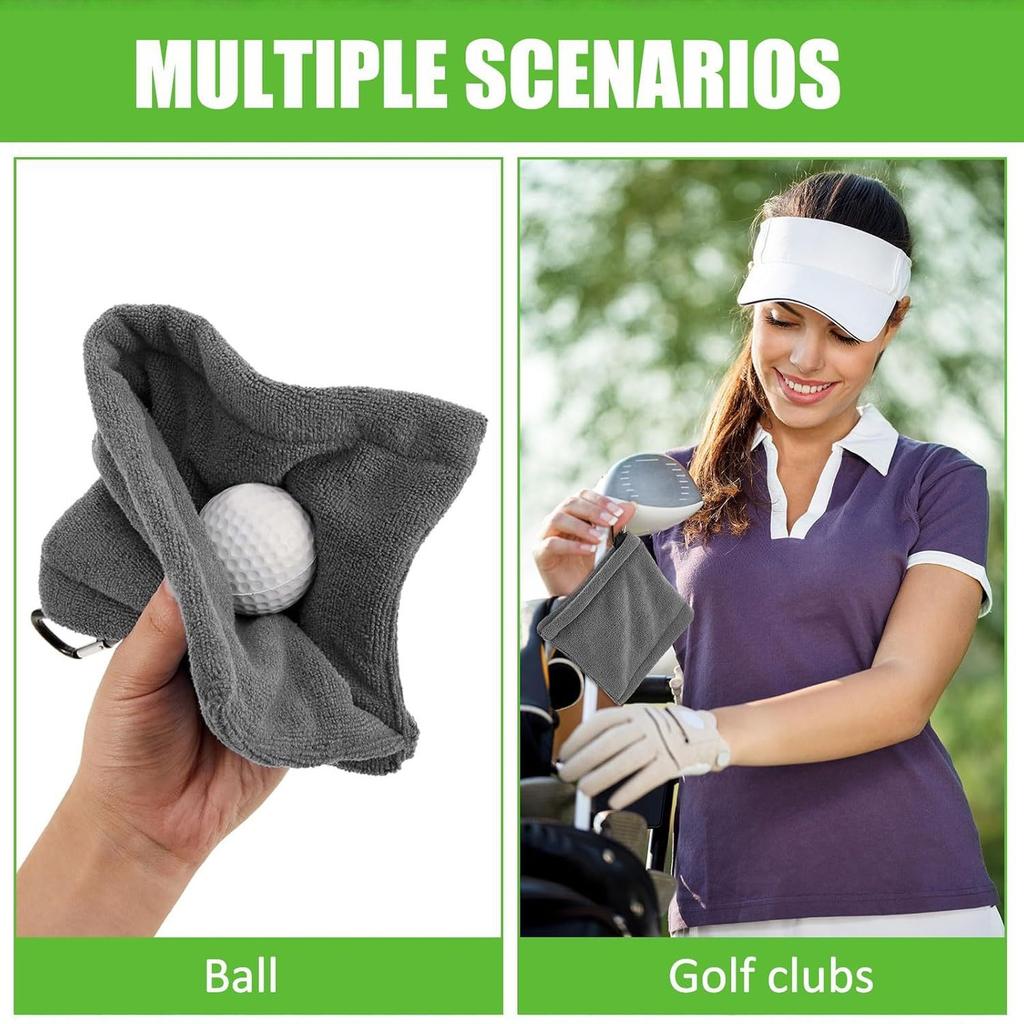 Compact Portable Golf Ball Wipe Cloth - Microfiber Soft Absorption Cleaning Towel Golf Cleaning Accessory