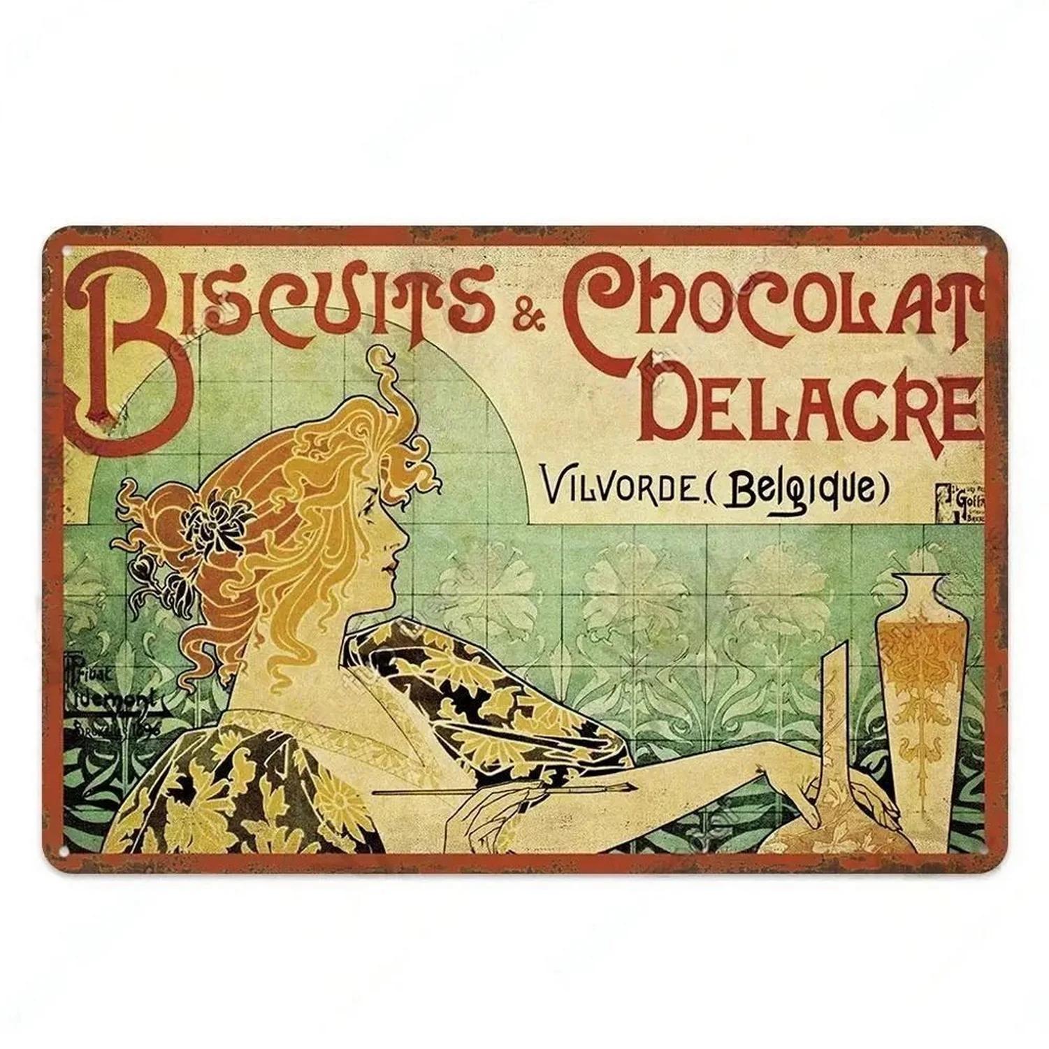 

Metal Tin Signs Plaque Chocolate Fortin Wall Decoration Vintage Iron Painting Art Posters for Man Cave Home Cafe Garden Club Bar 30x20cm