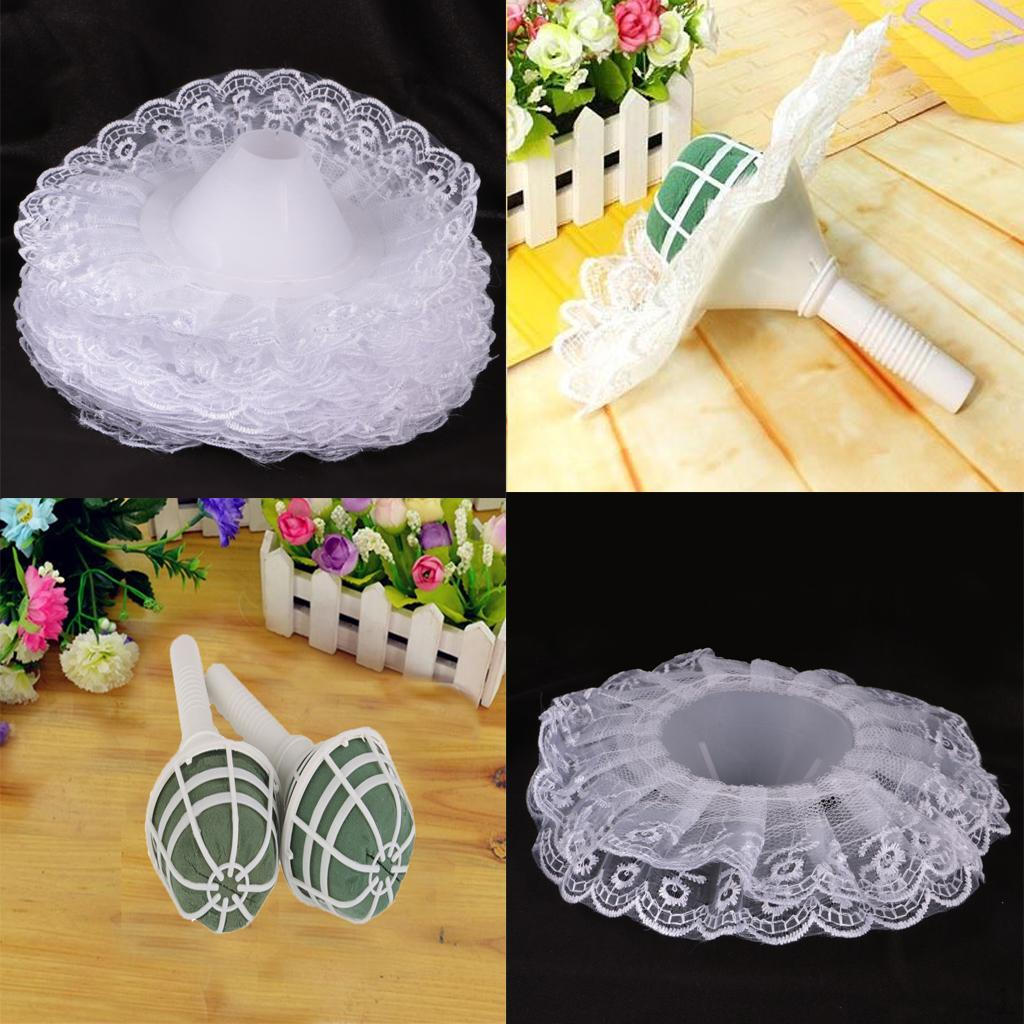 

Набор из 16 шт. Свадебный букет, кружевной воротник, пенопластовый букет, держатель для ручки цветка, аксессуары