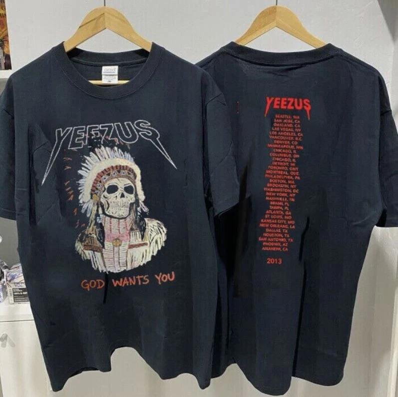 Yeezus Kanye West Тур 2013 Хлопковая Черная Унисекс Футболка M