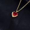 Titanium Steel Necklace Light Luxury Design High-Grade Red Zircon Peach Heart Simple And Versatile Model
